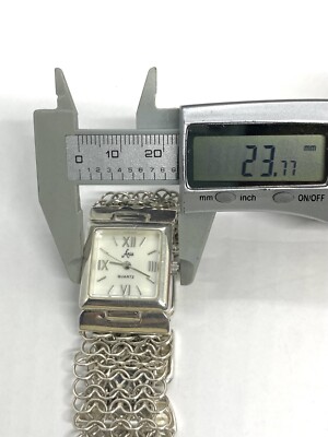 Vintage Aria Sterling Silver Wrist Watch With Mesh Bracelet  display picture 1