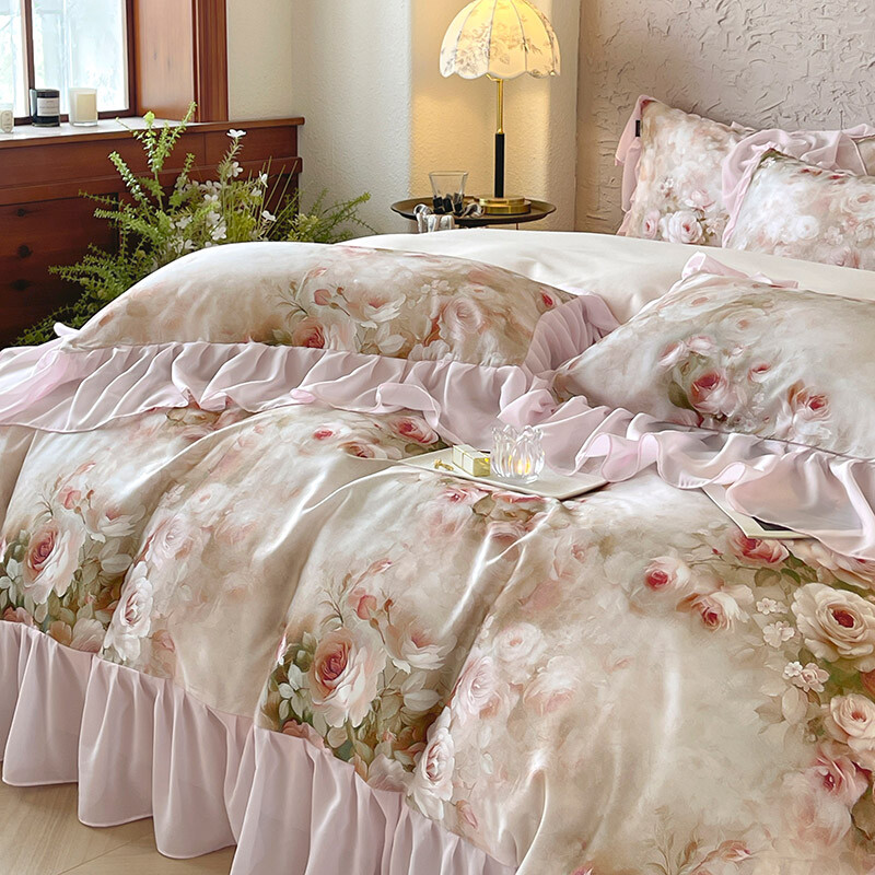 New 4pcs Crystal Flannel Bedding Set Winter Warm Fleece Duvet Cover Set Bed Sheet Bed Linen