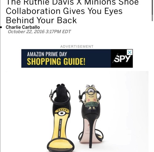Rare Ruthie Davis X Minions Despicable Me Embellished Blaxk Sandal Heels 39 - Picture 9 of 11