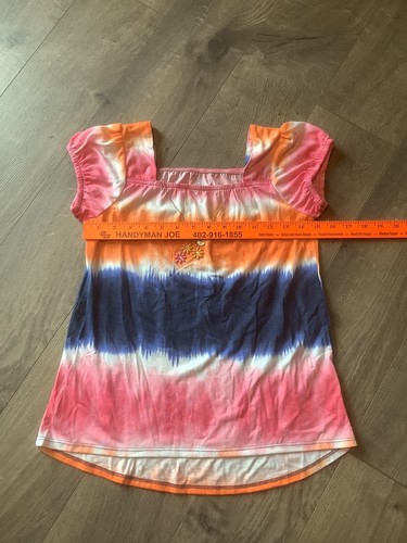 Star Ride Youth Cap Sleeve Shirt Top Girls Size Large 14 Multicolored Necklace - Picture 6 of 8