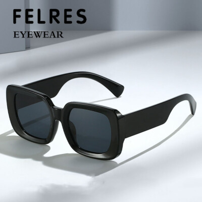 Women Square Thick Frame Sunglasses Fashion Outdoor Shade Glasses UV Protection