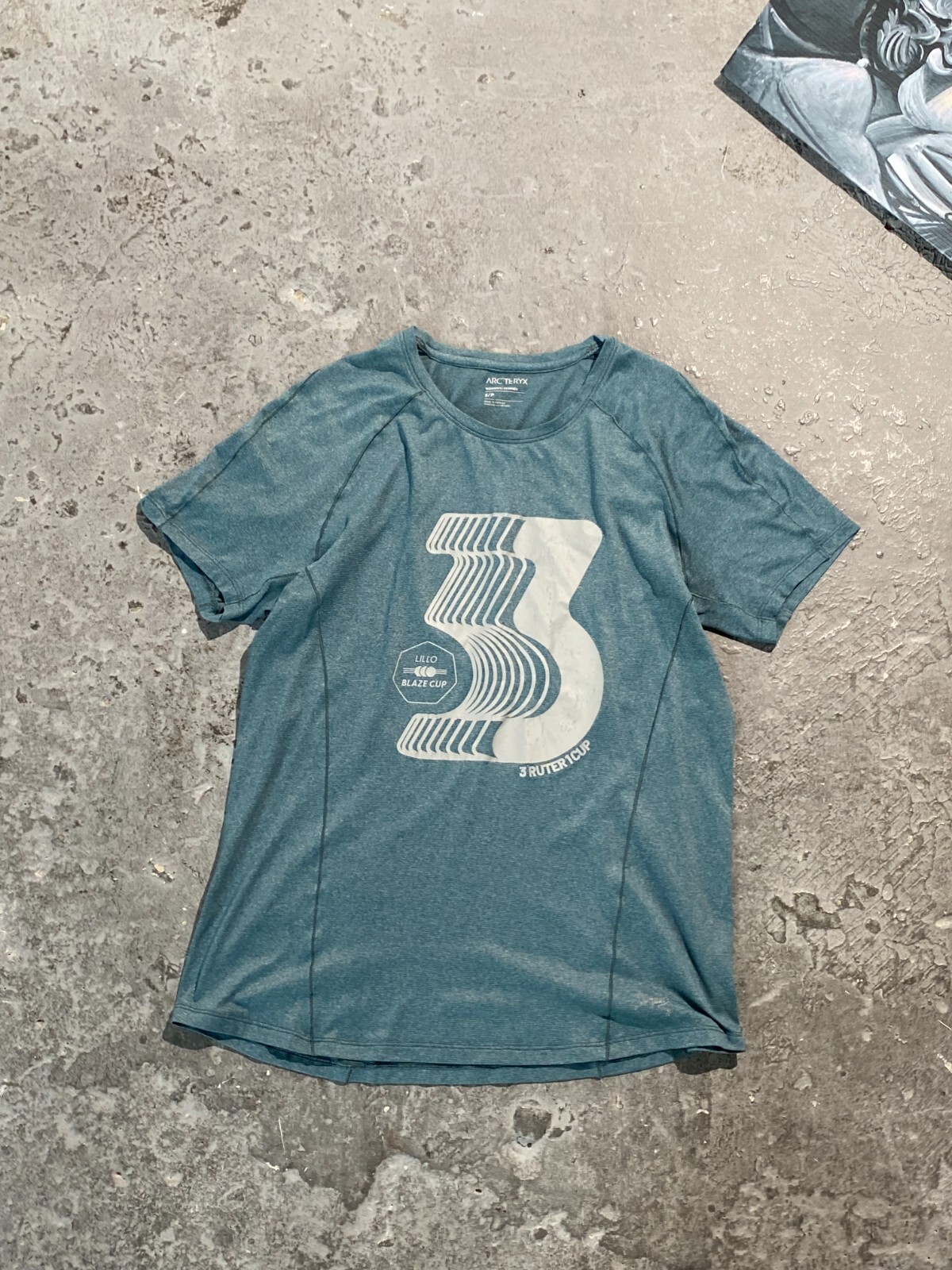 Camiseta vintage para mujer Arcteryx talla S verde azul marino algodón
