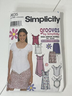 Scoop Top Dresses pattern 9635 size JUNIOR 7/8 - 23 Extended sizes Uncut