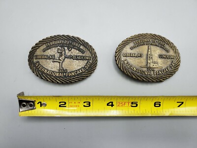 Vintage 33rd 34th International Pancake Day Belt Buckles Liberal Ks Limited Ebay