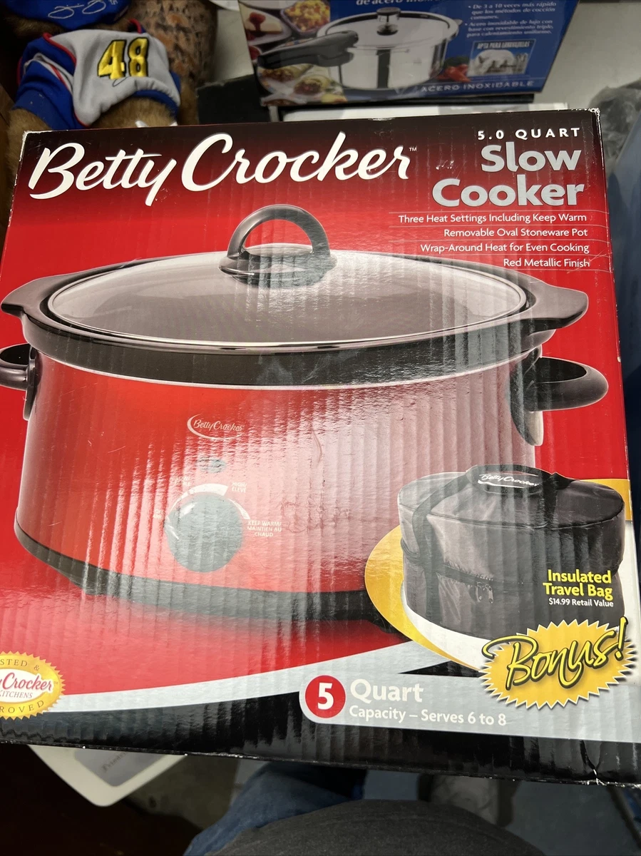 Betty Crocker 5-Quart Oval Slow Cooker with Travel Bag