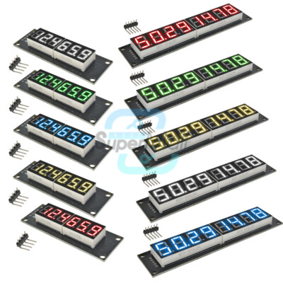 0.36/0.56 Inch 6/8 Digit 7-segment LED Display Module TM1637 74HC595 5 Colors