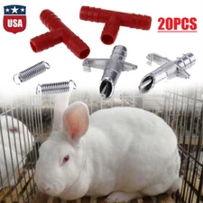 20Pcs Rabbit Water Nipple Drinker Feeders Automatic Waterer Fountain for Ferrets