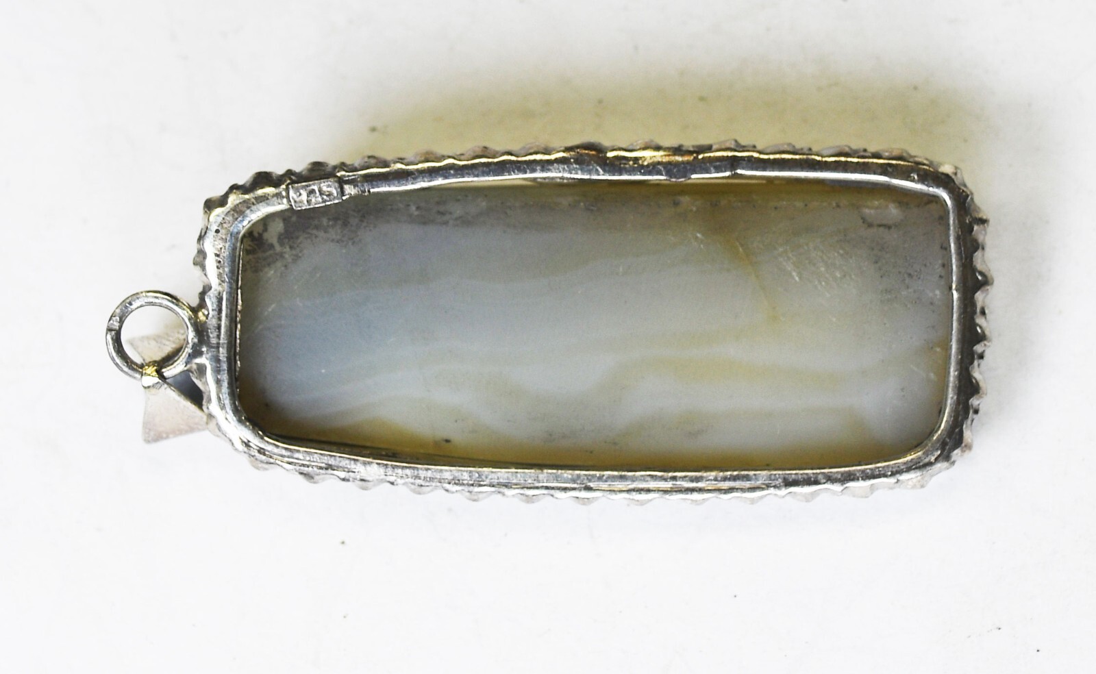 Sterling Silver Druzy Quartz Rectangle Pendant 2.… - image 3