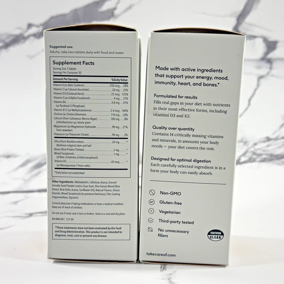 Multivitamínico Para Hombre Marca "cuidado/de" (2X) 60 Comprimidos Sin Gluten CAD 07/25 Foto 2 de 4