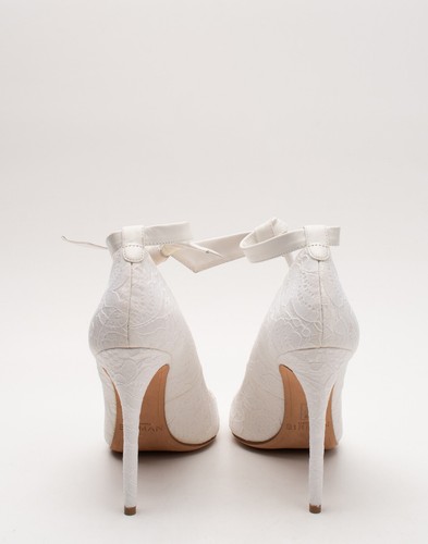 RRP€320 ALEXANDRE BIRMAN Ankle Tie Court Pumps US9 UK6 EU39 Lace Panel Heel - Picture 5 of 9