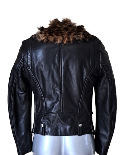 Barbara Bui - Leather Jacket Lamb Black / Fur - Size 36fr - New - Picture 7 of 13