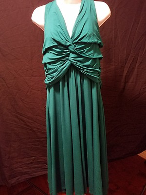 SOPRANO DRAPED GREEN KNIT MID LENGTH V NECK DRESS PLUS SIZE XXL 2XL 2XLARGE  | eBay