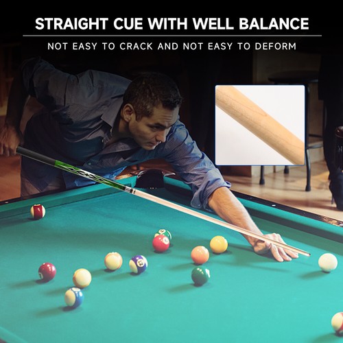 58" 2-Piece Canadian Hardwood Maple Billiard Pool Cue Sticks(6 Colors, 18-21oz) - 第 32/49 張圖片