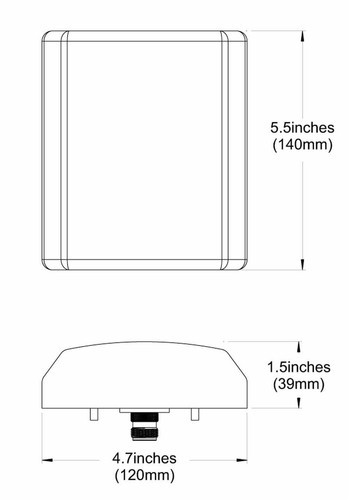 Antenne WiFi Panneau - 2,4 GHz/5 GHz - Portée 5,8 GHz - 13 dBi - Double bande/Multi bande Out - Photo 9/9