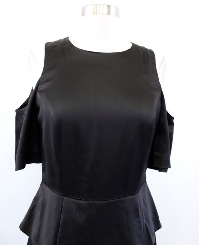 NWT Ted Baker Palard Black Cold Shoulder Peplum Pencil Sheath Dress Size 1 - Picture 4 of 7