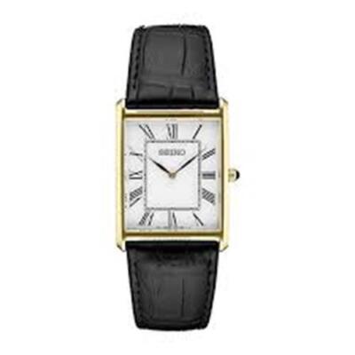 Seiko Men's Stainless Steel Japanese Quartz SWR052 Black Leather