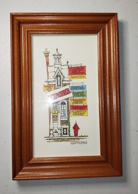 #ad #ad Roger Mason Signed 1992 quot;Teacherquot; Hand Watercolored Print Framed Kalamazoo MI $50.00