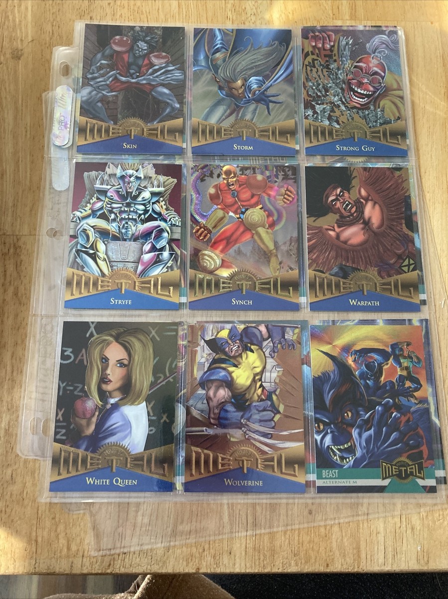 1995 MARVEL L 9枚セット 1995 Fleer Marvel Metal Cards COMPLETE BASE SET, #1-138 +