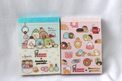 San-X - Sumikko Gurashi x Mister Donut niedlicher Mini 2 Notizblock 3,25 x 2,...