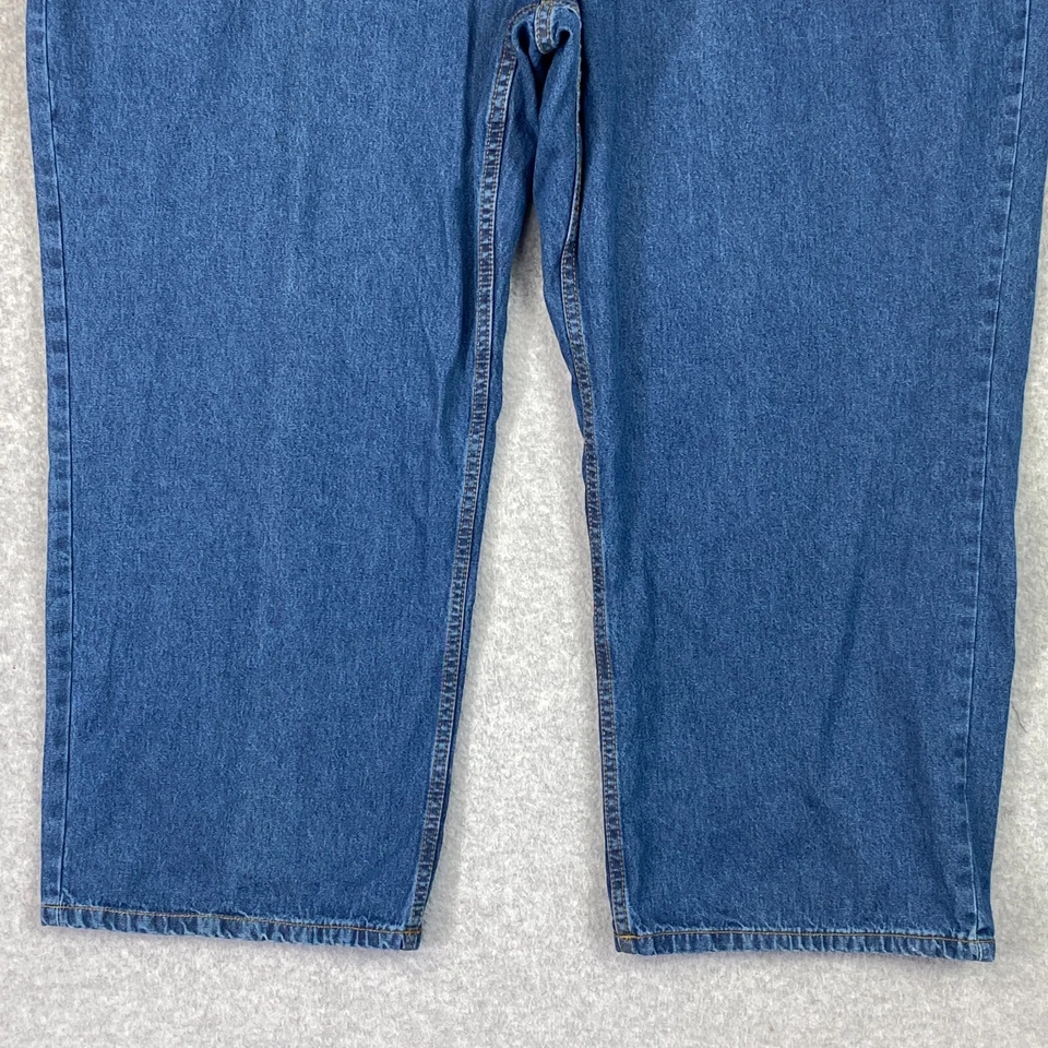 Pantalones de mezclilla Mainstreet Blues para mujer 28WP azul recto 100 % tiro alto lavado medio Foto 3 de 4