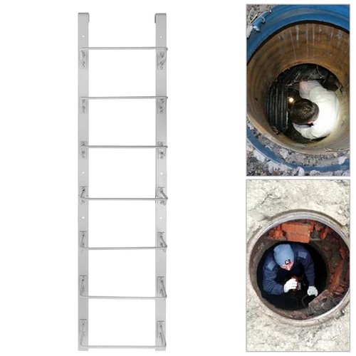 Fenster Brunnen Leiter 7 Stufen Schwerlast Stahl Fluchtleiter Ausgang 20"x78,3"(B*H) - Bild 5 von 15