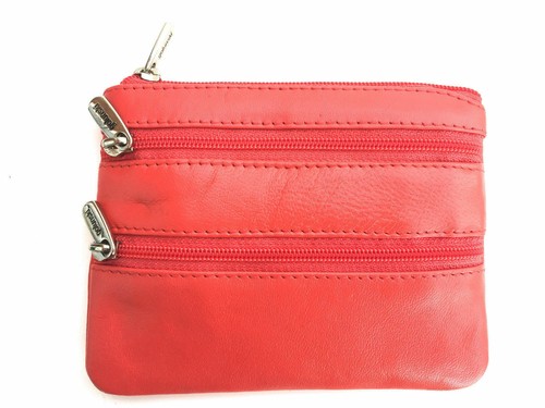 Golunski soft leather 3 zipped coin purse Style 0328 Colour Various New - Picture 3 of 12