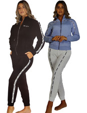 Tuta donna primavera misto cotone manica lunga sportiva aperta zip intera Nautic