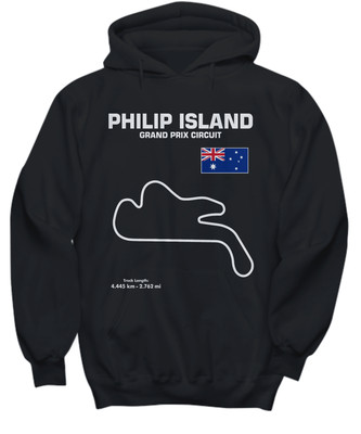 Track Outline Series Philip Island Grand Prix Circuit - Hoodie
