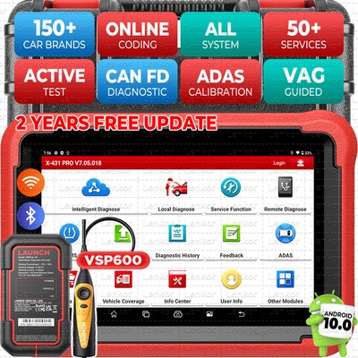LAUNCH X431 PROS V 5.0 Car Diagnostic Tool Bidirectional OBD Scanner Key Coding