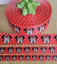 5/8, 7/8  1.5 1 YD Minnie Mouse Grosgrain Ribbon Disney Polka Dot Hair Bow