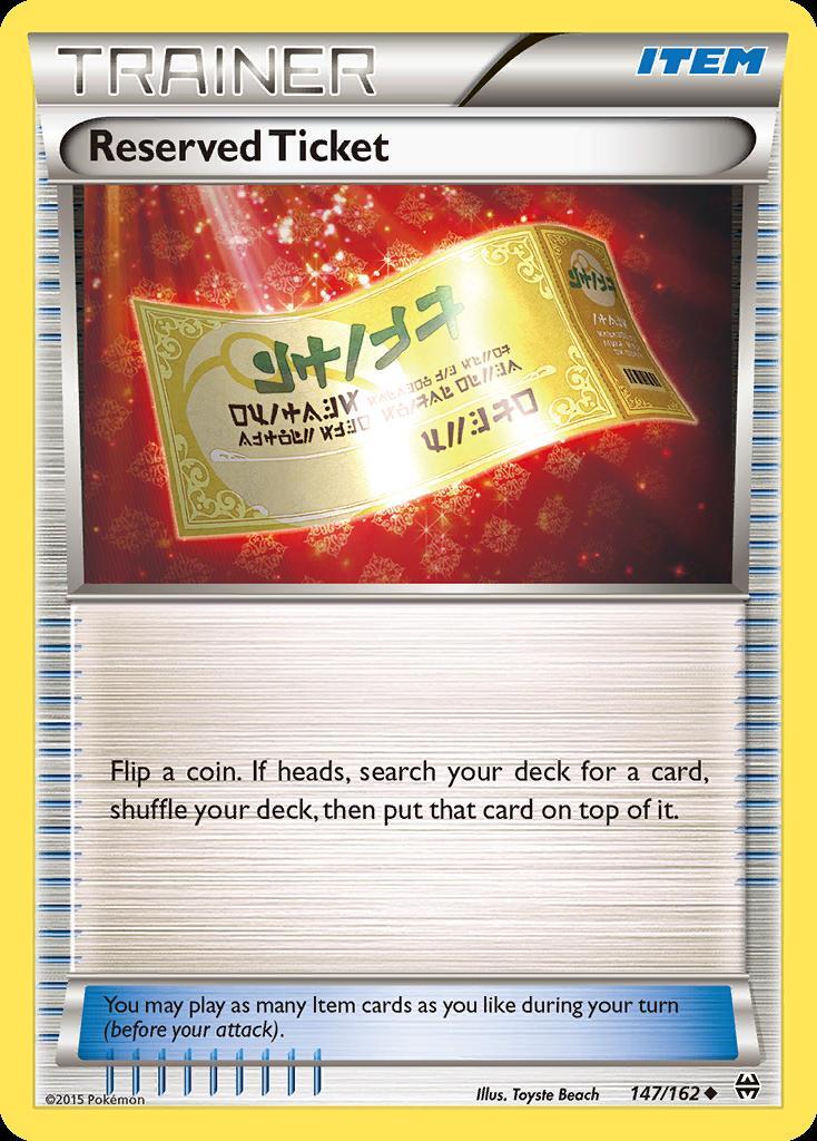 Pokemon Reserved Ticket (147/164) BREAKthrough LP REVERSE HOLO