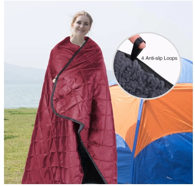 Красный сверхлегкий спальный коврик для кемпинга 78,8 x 59 x 1 дюйм толщина - Изображение 3 из 4