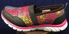Girls' Pink Black Leopard Champion Unwind Sports Comfort Slip-On Memory Foam