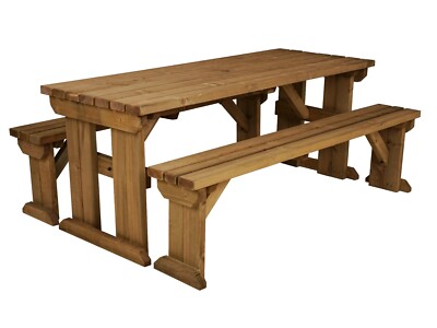 Picknicktisch Kneipenbank Holz Gartenmöbel Outdoor Terrasse Essgruppe Aspen