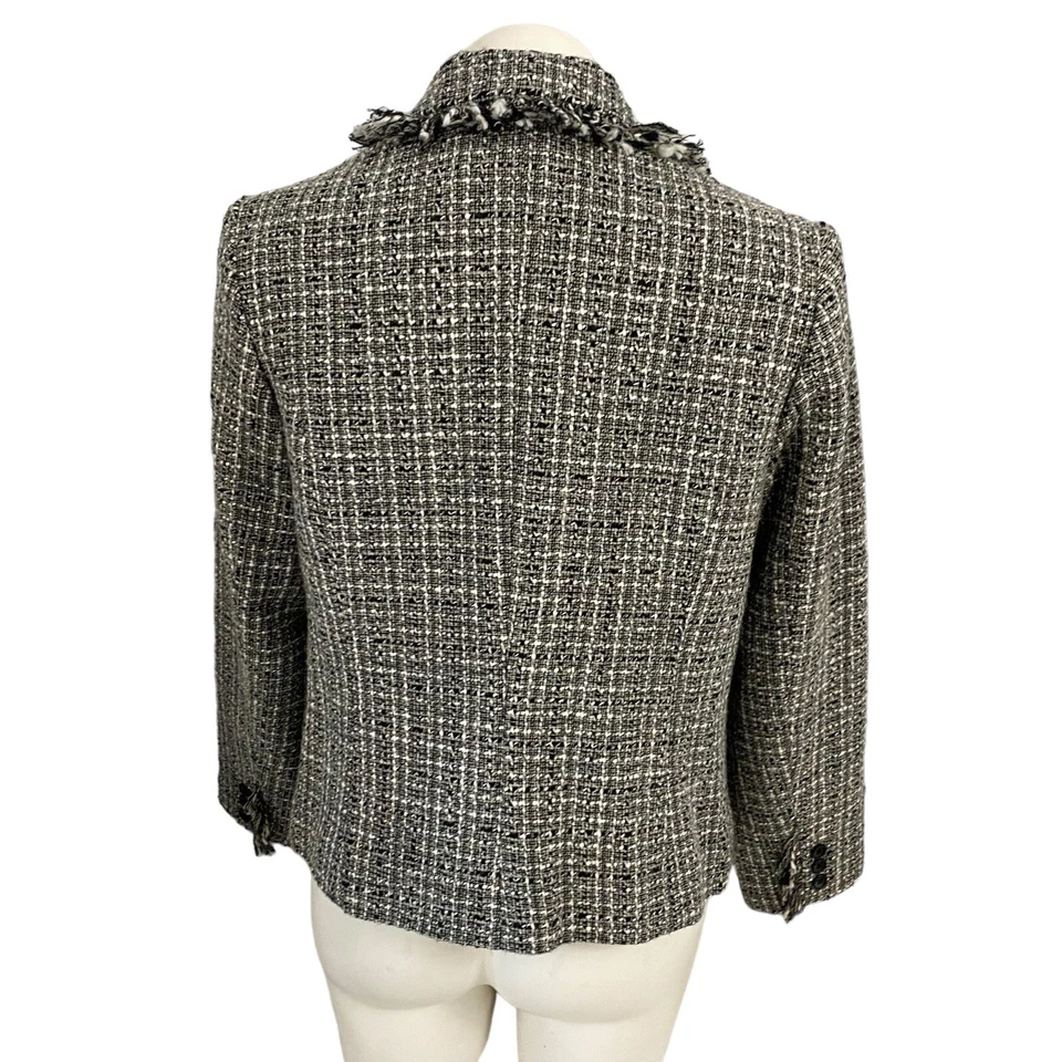 Blazer Apostrophe Mujer 14P Gris Negro Tweed Trabajo Oficina Chaqueta Old Money Corp Foto 3 de 4