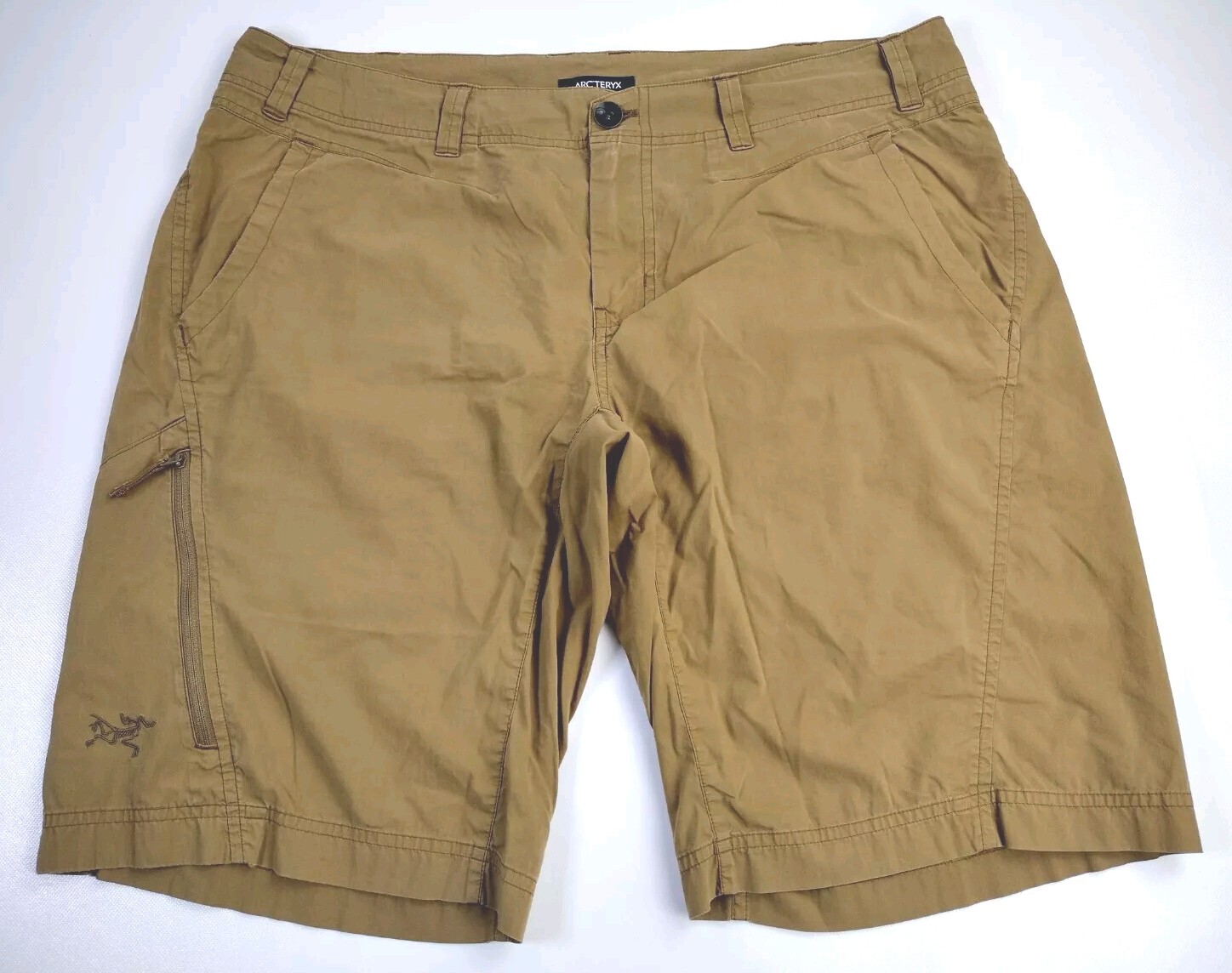 Arc'teryx pantaloncino uomo 38 marrone stowe 11" cucitura interna elasticizzato escursionismo outdoor gorpcore
