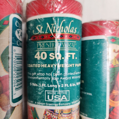 Vintage Christmas Wrapping Paper Rolls 11 Designs to Choose! Holiday Wrap NOS - Picture 17 of 75