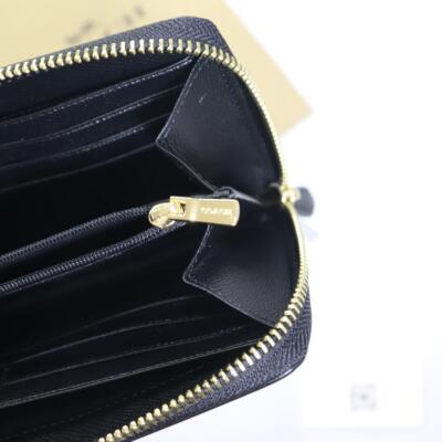 COACH Zip Around Accordion Long Wallet PacMan Black Leather