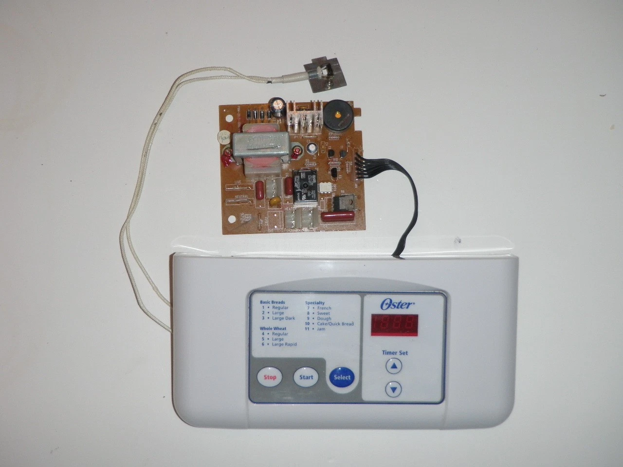 Oster Sunbeam Bread Machine Control Panel with PCB & Temp Sensor for Model 5815