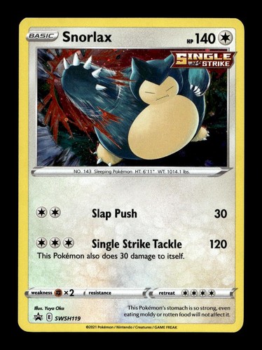 Snorlax SWSH119 Holo Promo Sword & Shield Promo Pokemon Near Mint