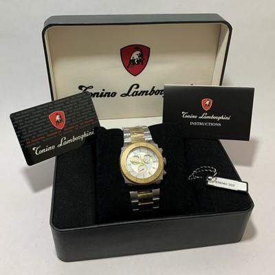 Tonino Lamborghini EN040.302 Chronograph Silver Dial Gold Plated