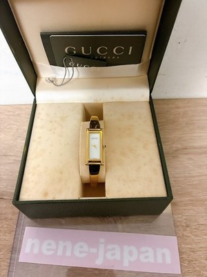 GUCCI 1500L Watch Gold Square Dial Swiss Rectangle  Good Japan Working item