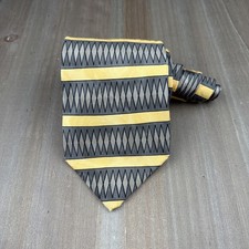 ROBERT TALBOTT Studio Extra Long Silk Tie Geometric Gray 4" 63" Made in USA