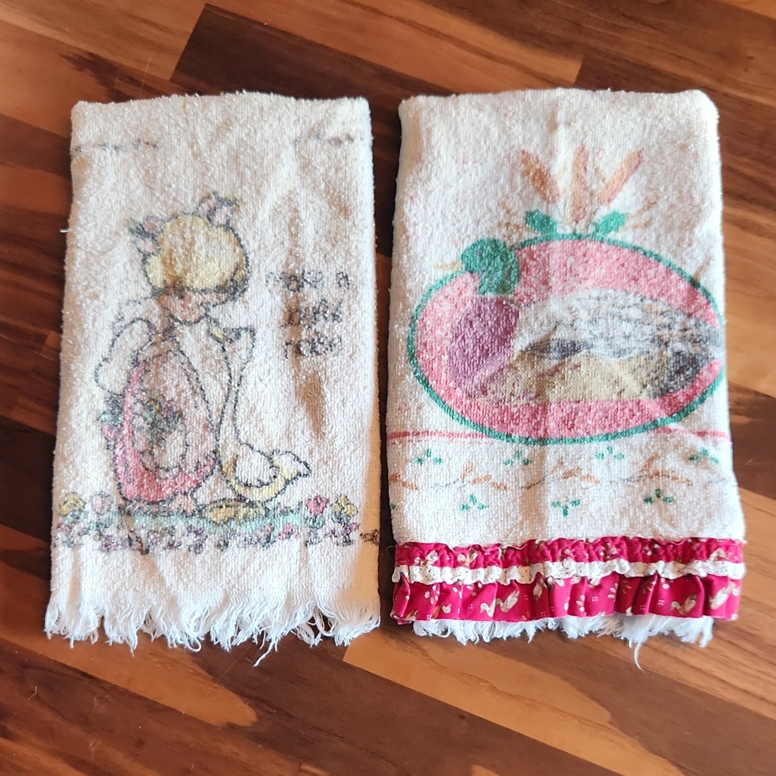 Vintage Duck & Goose Kitchen Tea Towels, Set of 2