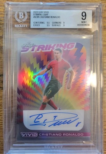 2022 Leaf Vivid - "Striking Gray" Auto Cristiano Ronaldo #/7  BGS 9 Pop. 1