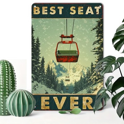 Vintage Ski Lift Rustic Aluminum Plaque Tin Metal Signs Home Décor 8x12