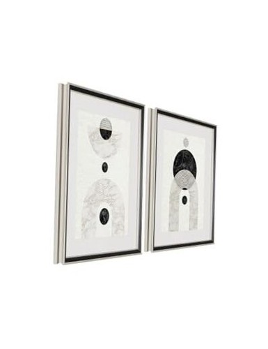 Framed Modern Abstract Wall Art Set of 2 – Black and White Geometric Prints