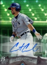 2014 Bowman Platinum Prospects Green Refractor /399 Curt Casali #AP-CC Auto
