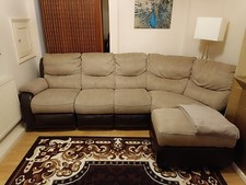 Large Corner Sofa with Recliner & Footstool – Modular