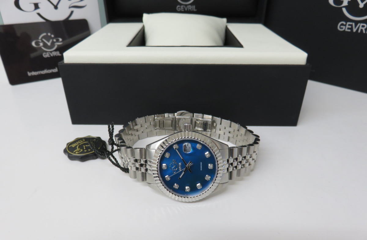 GV2 by Gevril Women's Naples 12409 Swiss Quartz Blue MOP Dial